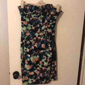 Strapless floral dress